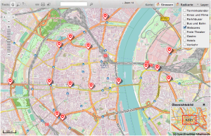 Eine Open Street Map der Stadt Köln. Hier befinden sich derzeit schon Kameras.