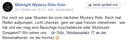Midnight Mystery Ride Köln